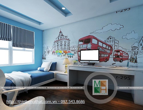 Tranh dán tường phòng trẻ em tại chung cư Mipec