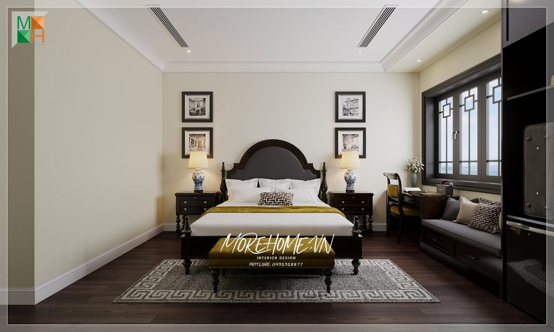 Hãy làm mới phòng ngủ của bạn bằng mẫu giường ngủ kèm đôn cuối giường bằng gỗ tự nhiên phong cách Indochine này, đảm bảo không gian phòng ngủ của bạn sẽ trở nên sang trọng cao cấp hơn bao giờ hết
